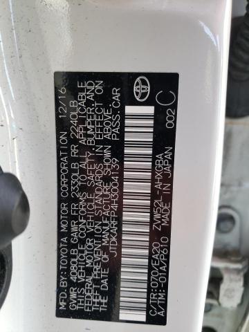 JTDKARFP4H3004139 - 2017 TOYOTA PRIUS PRIM თეთრი ფოტო 13