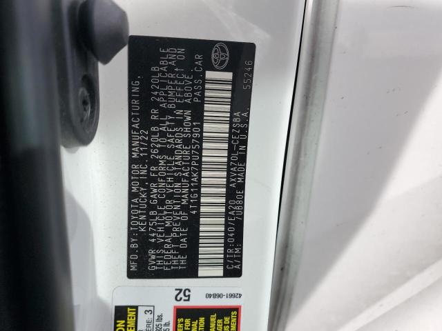 4T1G11AK7PU757901 - 2023 TOYOTA CAMRY SE NIGHT SHADE WHITE photo 12