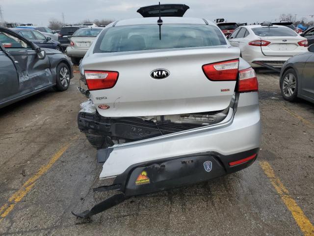 KNADM4A31E6408630 - 2014 KIA RIO LX SILVER photo 6