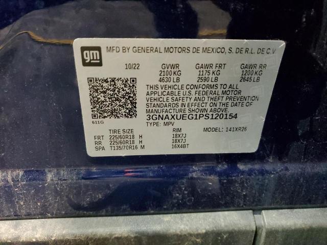 3GNAXUEG1PS120154 - 2023 CHEVROLET EQUINOX LT BLUE photo 12