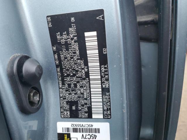 5TDZA22C96S495764 - 2006 TOYOTA SIENNA XLE BLUE photo 13