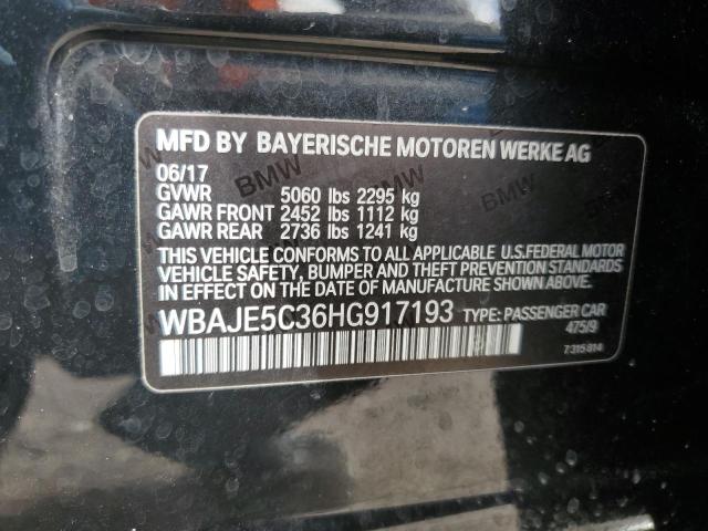 WBAJE5C36HG917193 - 2017 BMW 540 I BLACK photo 12