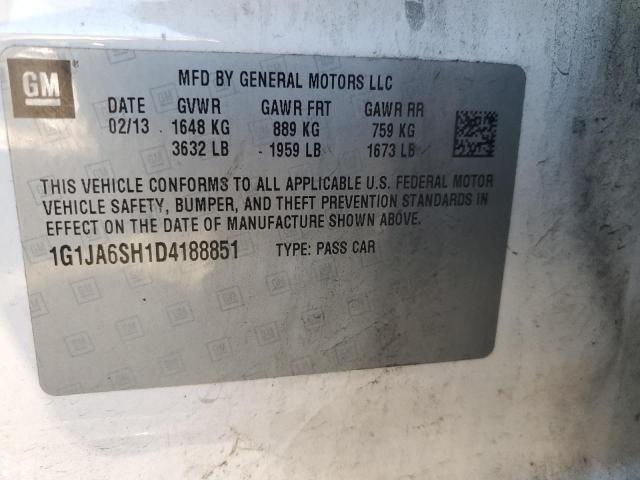 1G1JA6SH1D4188851 - 2013 CHEVROLET SONIC LS თეთრი ფოტო 12