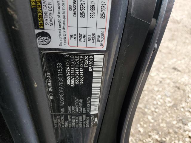 WD3PG3EA7K3531558 - 2019 MERCEDES-BENZ METRIS GRAY photo 12