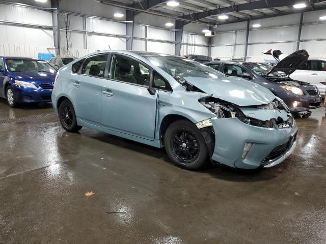 JTDKN3DU9F1897430 - 2015 TOYOTA PRIUS TURQUOISE photo 4