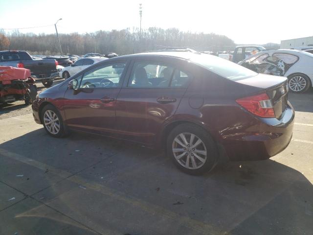 2HGFB2F98CH572733 - 2012 HONDA CIVIC EXL BURGUNDY photo 2