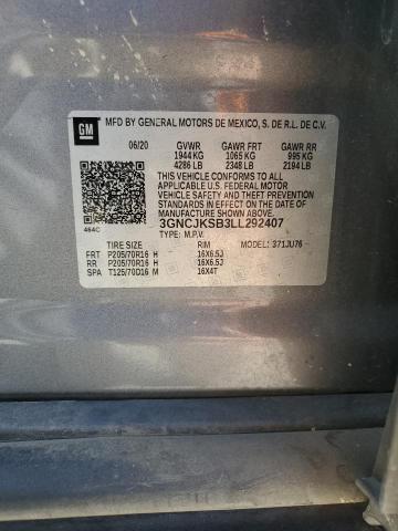 3GNCJKSB3LL292407 - 2020 CHEVROLET TRAX LS GRAY photo 14