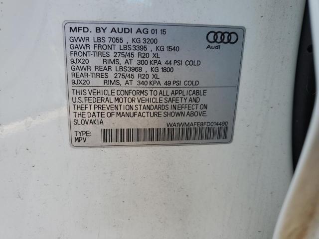 WA1WMAFE8FD014490 - 2015 AUDI Q7 TDI PRESTIGE WHITE photo 13