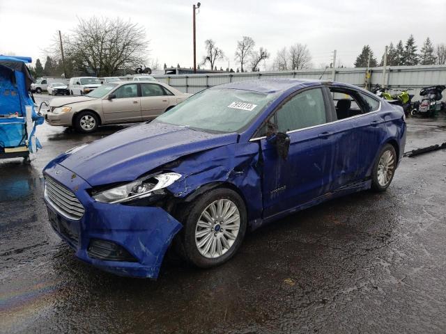 3FA6P0LU0GR359935 - 2016 FORD FUSION SE HYBRID BLUE photo 1