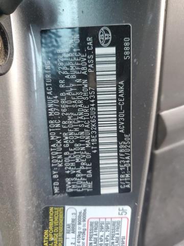 4T1BE32K65U944357 - 2005 TOYOTA CAMRY LE GRAY photo 12