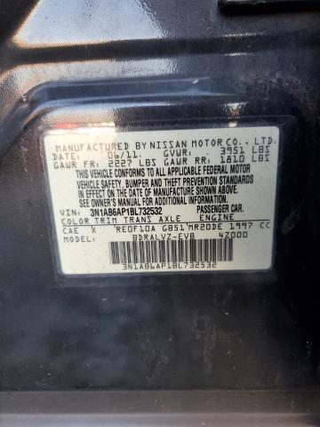 3N1AB6AP1BL732532 - 2011 NISSAN SENTRA 2.0 BLACK photo 12