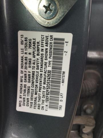 19XFB2F52DE242630 - 2013 HONDA CIVIC LX GRAY photo 13