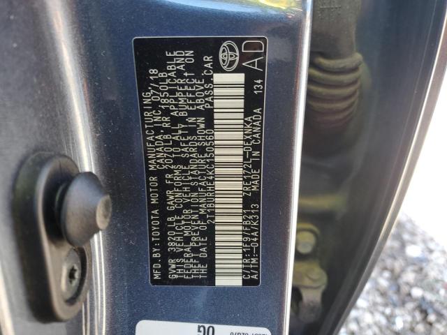 2T1BURHE4KC150560 - 2019 TOYOTA COROLLA L Boz foto 13