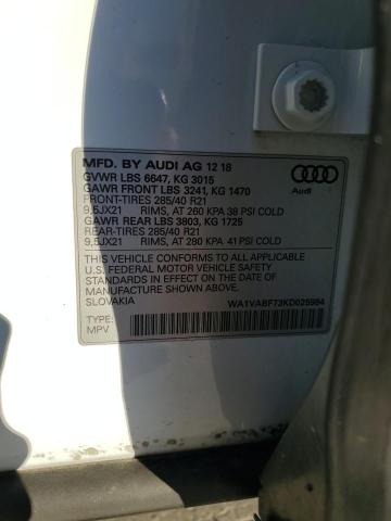 WA1VABF73KD025984 - 2019 AUDI Q7 PRESTIGE 白色 照片 13
