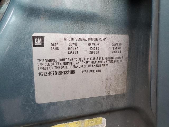 1G1ZH57B19F132188 - 2009 CHEVROLET MALIBU 1LT Mavi foto 12