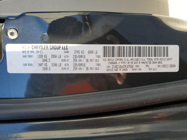 2C4RC1BG4CR187560 - 2012 CHRYSLER TOWN & COU TOURING ნაცრისფერი ფოტო 14