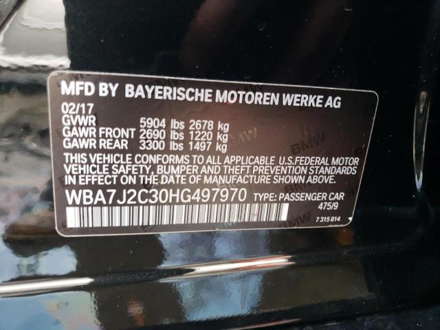WBA7J2C30HG497970 - 2017 BMW 740 XE BLACK photo 12