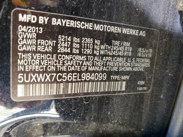 5UXWX7C56EL984099 - 2014 BMW X3 XDRIVE35I BLACK photo 12
