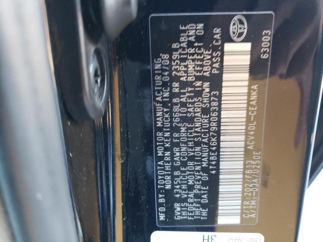 4T4BE46K79R063873 - 2009 TOYOTA CAMRY BASE BLACK photo 12