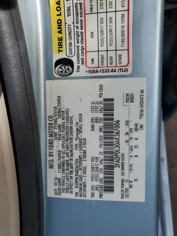 3FADP0L30AR367006 - 2010 FORD FUSION HYBRID BLUE photo 12