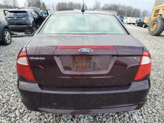 3FAHP0GA6BR231281 - 2011 FORD FUSION S MAROON photo 6