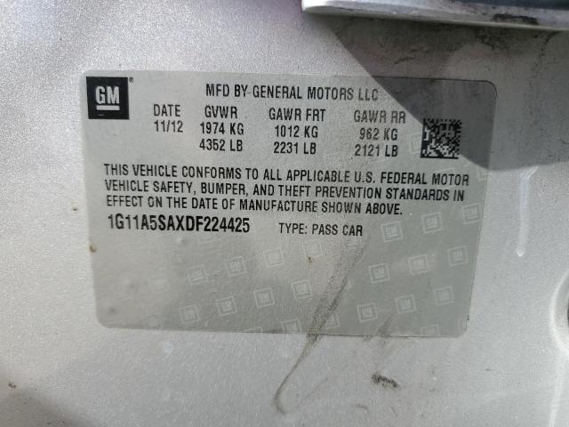 1G11A5SAXDF224425 - 2013 CHEVROLET MALIBU LS SILVER photo 13