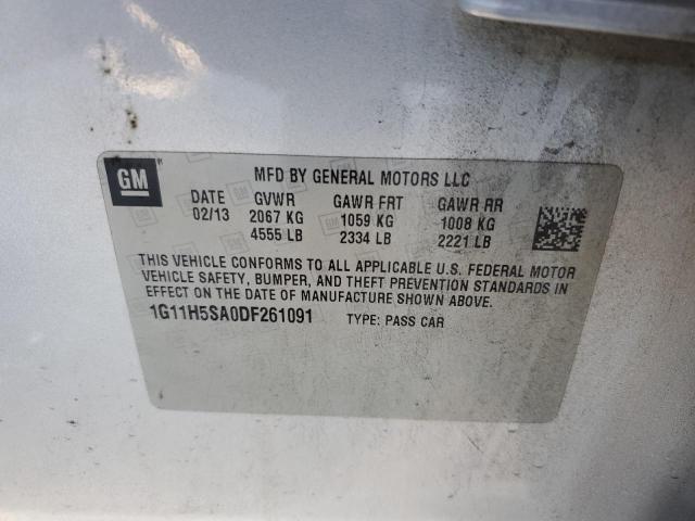 1G11H5SA0DF261091 - 2013 CHEVROLET MALIBU LTZ ვერცხლისფერი ფოტო 13