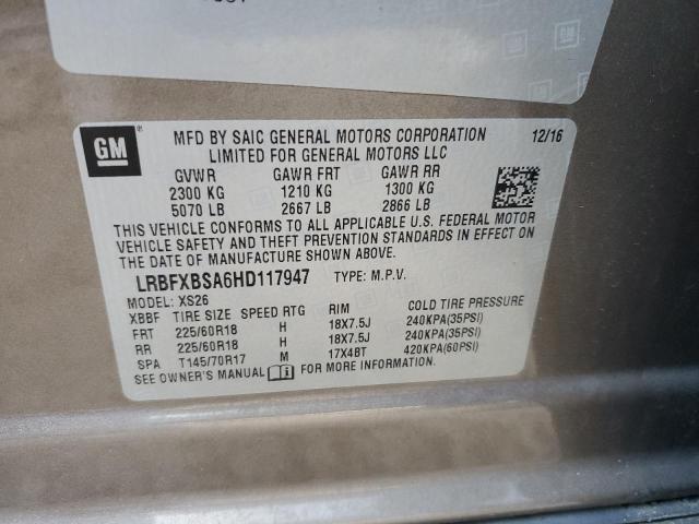 LRBFXBSA6HD117947 - 2017 BUICK ENVISION ESSENCE BROWN photo 13