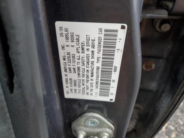 1HGCM56316A151580 - 2006 HONDA ACCORD SE GRAY photo 12