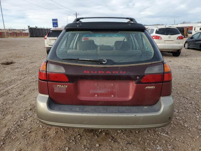 4S3BH665227627199 - 2002 SUBARU LEGACY OUTBACK MAROON photo 6