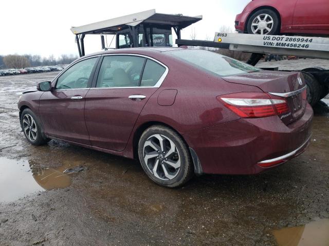 1HGCR2F97GA063526 - 2016 HONDA ACCORD EXL MAROON photo 2