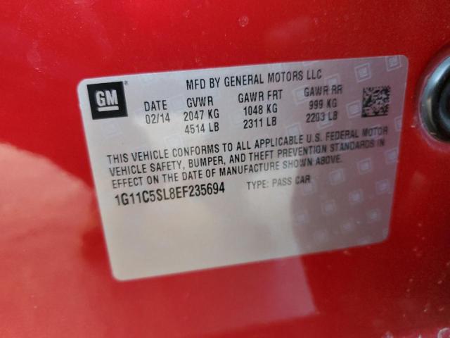 1G11C5SL8EF235694 - 2014 CHEVROLET MALIBU 1LT 红色 照片 12