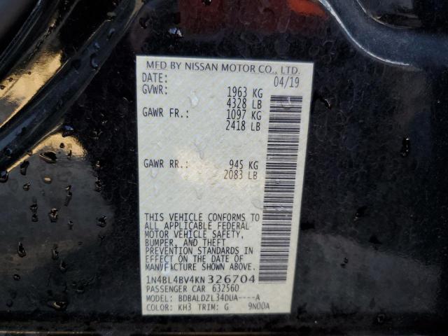 1N4BL4BV4KN326704 - 2019 NISSAN ALTIMA S BLACK photo 13