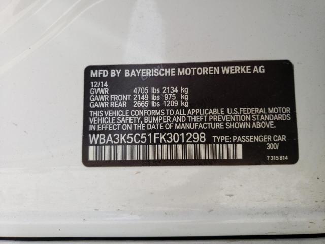 WBA3K5C51FK301298 - 2015 BMW 328 D XDRIVE WHITE photo 12