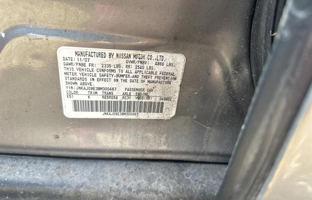 JNKAJ09E38M300487 - 2008 INFINITI EX35 BASE Թուխ լուսանկար 10