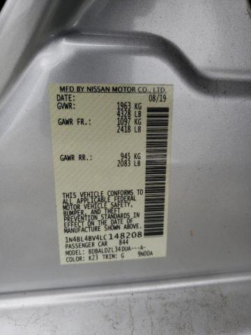 1N4BL4BV4LC148208 - 2020 NISSAN ALTIMA S SILVER photo 12