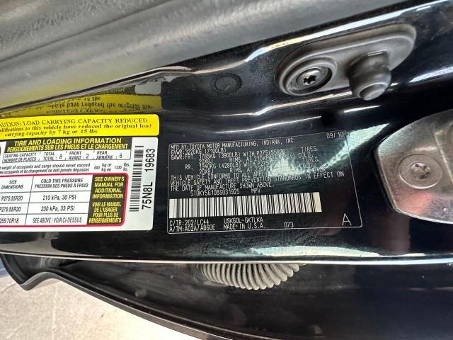 5TDKY5G10BS031925 - 2011 TOYOTA SEQUOIA LIMITED BLACK photo 10