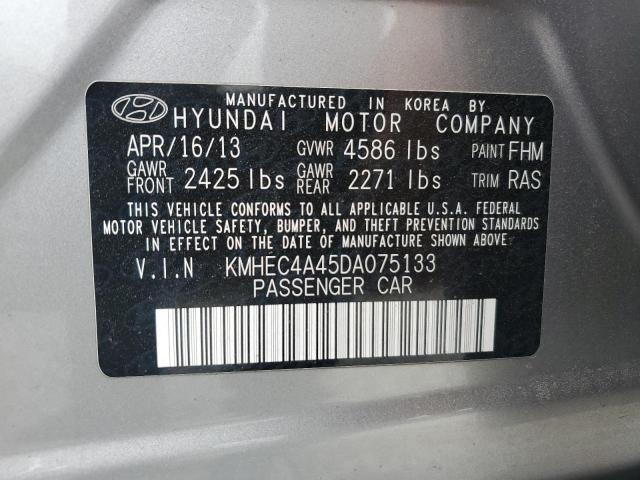 KMHEC4A45DA075133 - 2013 HYUNDAI SONATA HYBRID SILVER photo 12