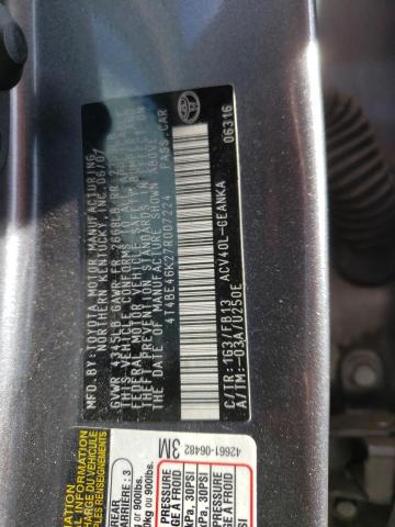 4T4BE46K27R007224 - 2007 TOYOTA CAMRY CE CHARCOAL photo 12