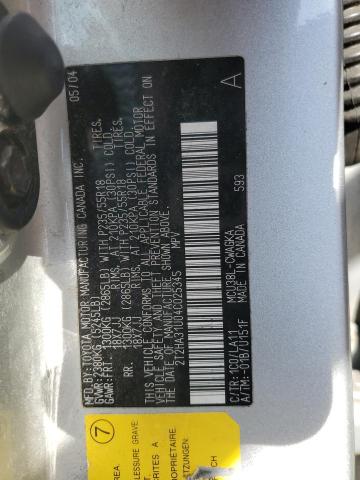 2T2HA31U04C025345 - 2004 LEXUS RX 330 SILVER photo 13