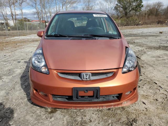 JHMGD38608S020843 - 2008 HONDA FIT SPORT ORANGE photo 5