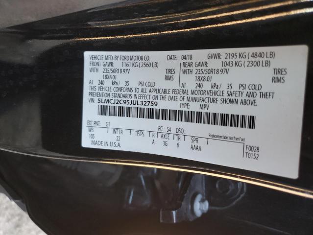 5LMCJ2C95JUL32759 - 2018 LINCOLN MKC SELECT 黑色 照片 12