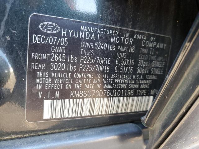 KM8SC73D76U101198 - 2006 HYUNDAI SANTA FE GLS GREEN photo 13