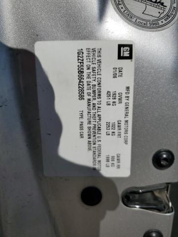 1G2ZF55B664228586 - 2006 PONTIAC G6 SE SILVER photo 12