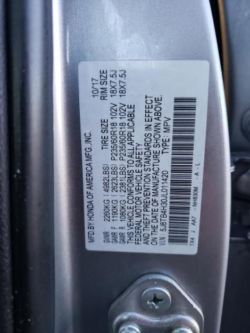 5J8TB4H30JL011420 - 2018 ACURA RDX SILVER photo 13