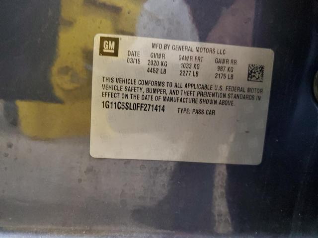 1G11C5SL0FF271414 - 2015 CHEVROLET MALIBU 1LT Mavi foto 12