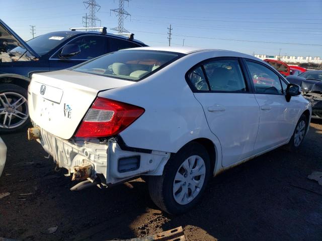 19XFB2F5XCE108687 - 2012 HONDA CIVIC LX WHITE photo 3