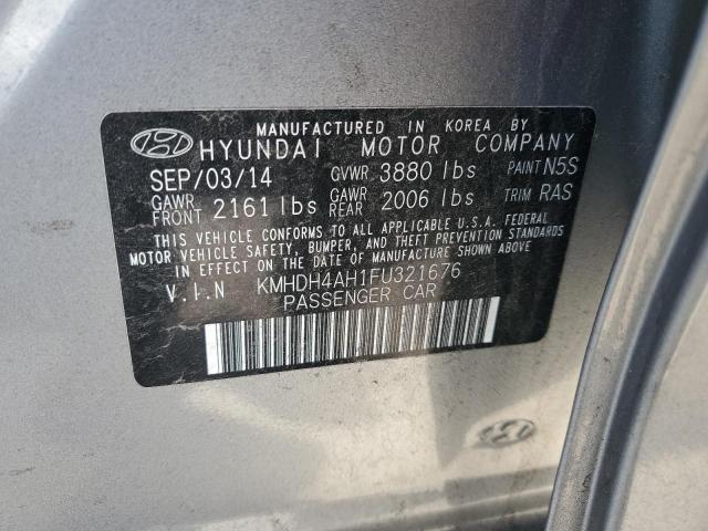 KMHDH4AH1FU321676 - 2015 HYUNDAI ELANTRA SE GRAY photo 12