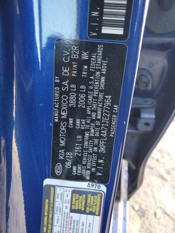 3KPFL4A71JE277964 - 2018 KIA FORTE LX BLUE photo 13