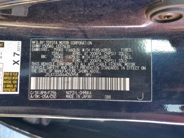 JTLKT334X64050958 - 2006 TOYOTA SCION XB BLACK photo 12